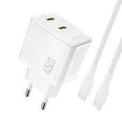 Dudao DUDAO A28PCEU 45W PD 2X USB-C STENSKI POLNILEC ZA TELEFONE 5V 3A, (5000306003)