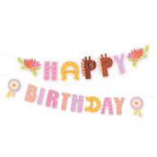 Transparent Happy Birthday s konjički 245 x 22,5 cm