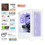 MEGA Računalnik MEGA TWR S11 R7-7800X3D/RTX5090/64GB-DDR5/2TB-4.0/1050W/Brez OS/bela RGB, (22097698)