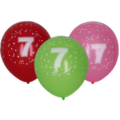 Napihljiv balon 30cm - set 5 kom, s številko 7
