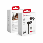 FORCELL Naglavne slušalke Forcell Premium Sound U3 mini jack 3,5 mm črne barve