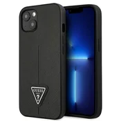 Ovitek Guess GUHCP14MPSATLK za iPhone 14 Plus 6.7 Saffiano Triangle Logo črn