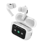 OEM FORCE PLAY, Slušalke Bluetooth 5.3 s polnilno škatlico z 1,65-palčnim zaslonom na dotik, Bela, (5000299402)
