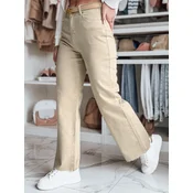 Spodnie damskie jeansowe wide leg LUXEFLOW beżowe Dstreet