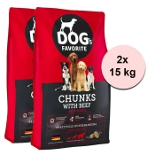 Dogs Favorite Chunks s hovädzím mäsom 2 x 15 kg
