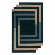 Temno zelena ročno tkana volnena preproga 120x180 cm Labyrinth Shaped – Flair Rugs