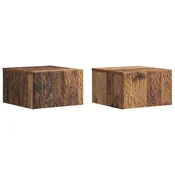 Nocni ormaric za montažu na zid 2 pcs Staro drvo