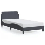 Vidaxl Posteljni okvir Dover temno siv 100x200 cm žamet