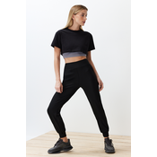Trendyol Black Diving/Scuba Fabric Comfort Fit Knitted Sports Sweatpants