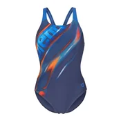 ARENA Enodelne kopalke Placement Swim Pro Back modra/marine/oranžna/bela