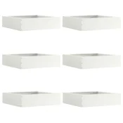 Vidaxl Robovi trave 6 szt. Bela 50 x 50 x 13 cm Jeklo