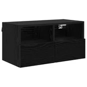 Vidaxl TV stenska omara Črna Orehovina 60 x 30 x 30 cm Konstruiran les