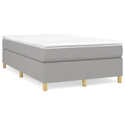 Vidaxl Posteljni okvir z vzmetmi svetlo siv 120x200 cm blago