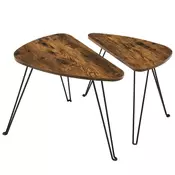 Songmics Set 2 mizic za kavo 60x38x475 cm rjave barve