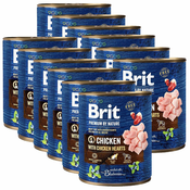 Konzervirana hrana Brit premium by Nature Chicken & Hearts 12x800 g