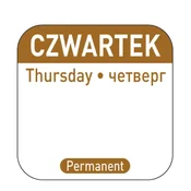 Hendi Nalepke za varnost živil za posode za večkratno uporabo Thursday PL RU EN 1000 kosov 850107