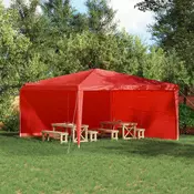 Zid šatora za zabavu 2 pcs Crvena 400 x 195 cm PE i celik