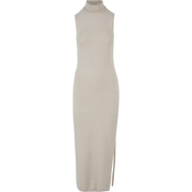 Womens knitted dress Turtleneck sand