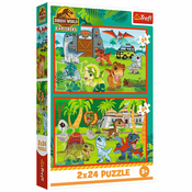 Jurassic World mali dinozavri 2x24-delna sestavljanka - Trefl