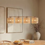 TK Lighting Visoka svetilka Calma, 4-žarnica, bež, raf, dolžina 95 cm - Dnevna soba/jedilnica - Razno