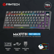 Tastatura Mehanicka Gaming Fantech MK910 RGB PBT Maxfit81 Frost Wireless crna (blue switch)