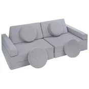 slomart Modularna otroška sofa, penasti bloki (barva: siva (prešivana))
