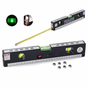 Verkgroup Multifunkcijska laserska vodna tehtnica 31cm z tračnim metrom 150cm osvetljena