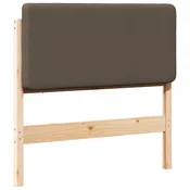 Vidaxl Tapecirano vzglavje Rjava in taupe 80 cm Masivno borovo les