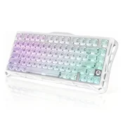 GravaStar Mercury K1 Lite 75% Wireless Mechanical Gaming Keyboard Crystal Aurora/Hot-swap/Shine-through keycaps/BSUN linear switches