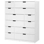 NORDLI Predalnik z 12 predali, bela, 120x145 cm