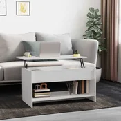 Stolic za kavu sjajni bijeli 102x50,5x52,5 cm konstruirano drvo