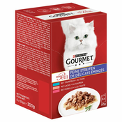 Mešano pakiranje Gourmet Mon Petit 6  x 50 g - Raca, piščanec, puran