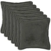 vidaXL Prevleka za blazino 6 pcs HOUTEN Temno siva 80 x 80 cm Bouclé