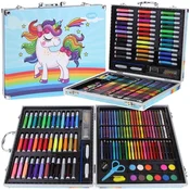 shumee Umetniški set za slikanje - barvice, barve, flomastri, etui, 150 kosov - moder
