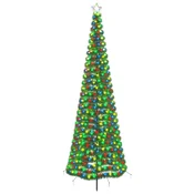 Vidaxl LED novoletna jelka iz tinsel traku s klinom EKENAS 300 cm