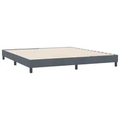 Vidaxl posteljni okvir brez vzmetnice temno siva 180x220 cm žamet