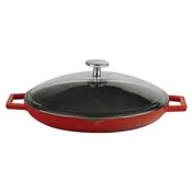 Frying pan with lid, 30 cm, Glaze range, red - LAVA brand