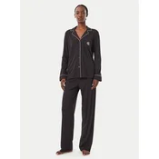 LAUREN RALPH LAUREN Pižama ILN92528 Črna Regular Fit
