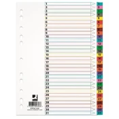 Q-Connect Dozator za papir - A4, bel z barvnim robom, 1-31