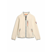 Superdry Jopa iz flisa kremna/modra/oranžna/črna
