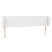 Vidaxl Vzglavje z ušesi belo 203x23x78/88 cm umetno usnje