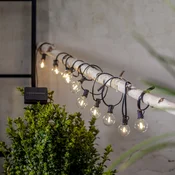 STAR TRADING LED-sončna svetlobna veriga Globe Mini, 10 luči, 270 cm, 3000 K - črna, prosojna - Plastika