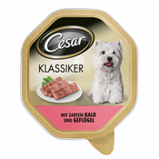 14x150g Mega pakiranje Cesar pladnji za pse - perutnina in zelenjava v omaki