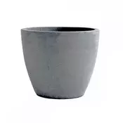 Betonski okrogli notranji cvetlični lonec svetlo sive barve