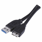 Kabel USB-A/micro USB-B, 2.0, polnjenje, podatki, 1 m, črni