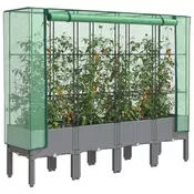 shumee vidaXL Visoka greda s prevleko za rastlinjak videz ratana 160x40x140cm