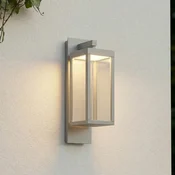 Lucande LED zunanja stenska svetilka Ferdinand, kamnito siva, IP54 - Sodobni - svetlo siva, prosojna - Aluminij