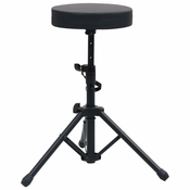 Greatstore Nastavljiv bobnarski stolček črn okrogel