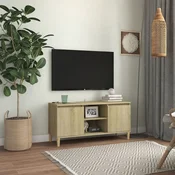 TV ormaric s nogama od masivnog drva boja hrasta 103,5x35x50 cm