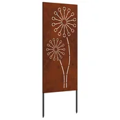 vidaXL Zaslon za zasebnost v vrtu Rjav 50 x 140 cm Odporno jeklo